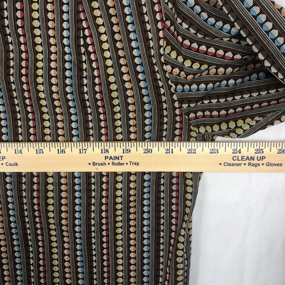 Visconti Black Shirt Mens MED Striped Multicolor Button Up Long Sleeve Geometric